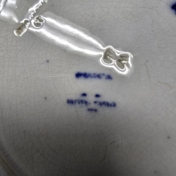 Wedgewood Flow Blue Turkey Plate 8.75" Antique Deep Blue Transferware England - Picture 6 of 12